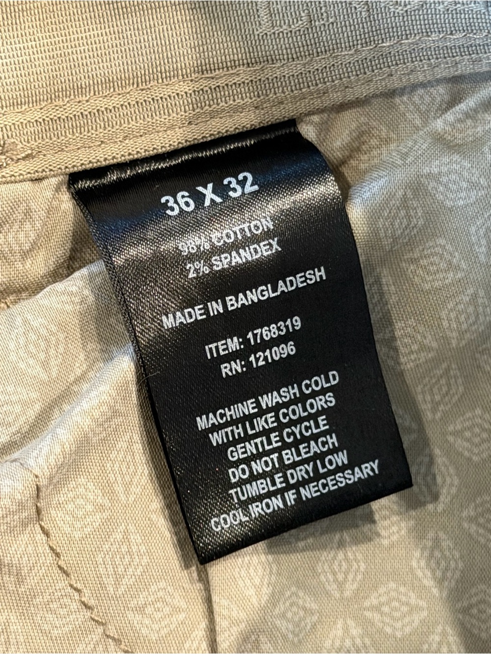 English Laundry Khaki Stretch Straight-Leg Pants Size 36 - Picture 5 of 9
